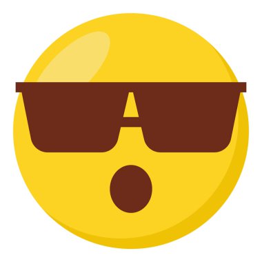 Güneş gözlüğü yüz ifadesi karakter emoji düz simgesi.
