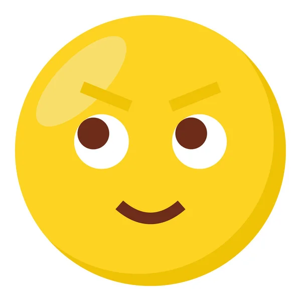 Χαμόγελο Πρόσωπο Έκφραση Χαρακτήρα Emoji Επίπεδη Εικονίδιο — Διανυσματικό Αρχείο