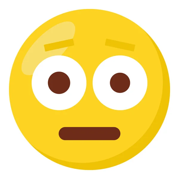 Gespoeld Gezicht Expressie Karakter Emoji Plat Pictogram — Stockvector