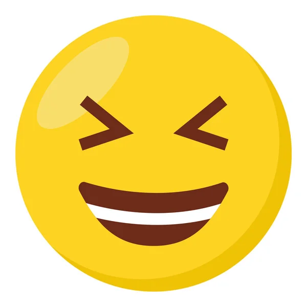 Felice Ridere Faccia Espressione Carattere Emoji Piatto Icona — Vettoriale Stock