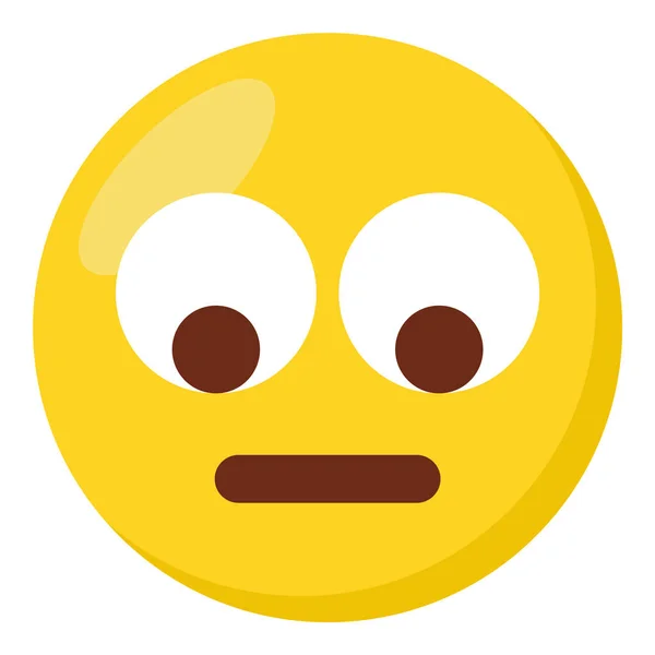 Rolling Eyes Ekspresi Wajah Karakter Emoji Flat Icon - Stok Vektor