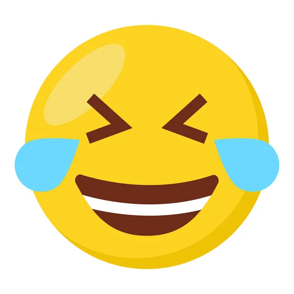 Happy Rire Visage Expression Caractère Emoji Plat Icône — Image vectorielle