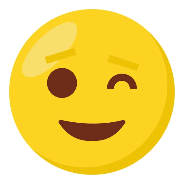 Clignotant Visage Expression Caractère Emoji Plat Icône — Image vectorielle