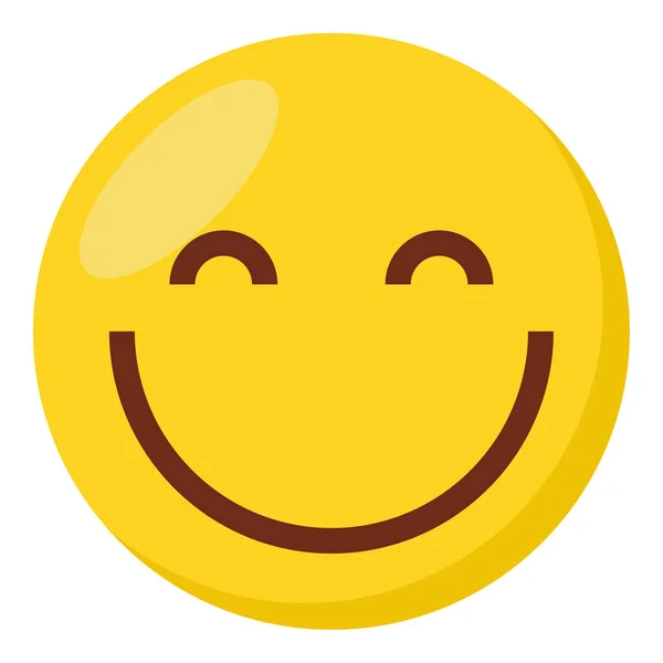 Happy Face Expression Character Emoji Flat Icon — Stock Vector