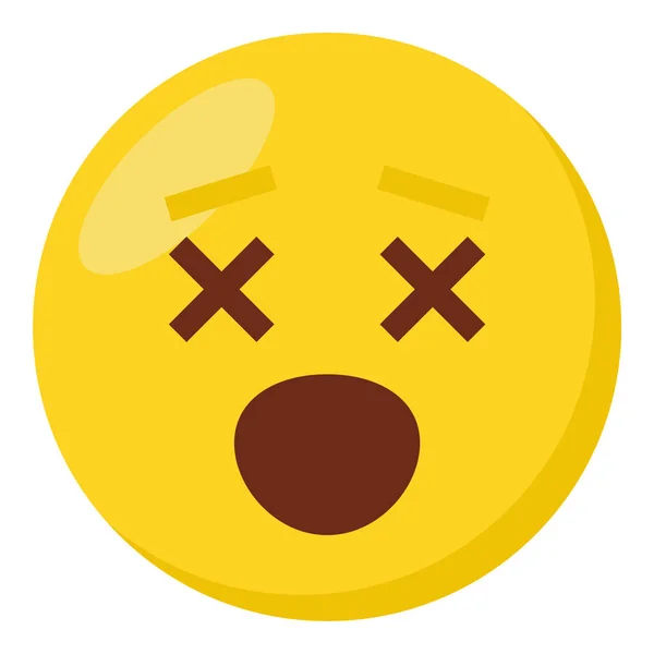 Occhi Incrociati Faccia Espressione Carattere Emoji Icona Piatta — Vettoriale Stock