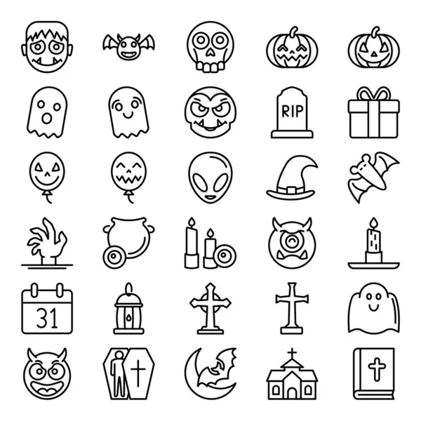 Cadılar bayramı festivali için taslak simgeleri.