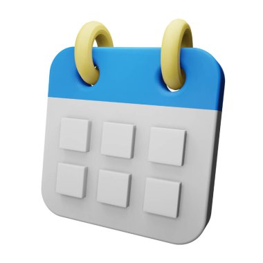 Takvim 3d izometrik oluşturma simgesi.