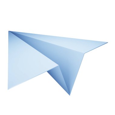 Paper plane 3d rendering isometric icon.