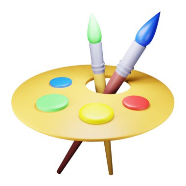 Palet renkleri 3d eşölçümleme simgesi.