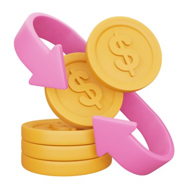 Para değiş tokuşu oku 3d izometrik görüntüleme simgesi.