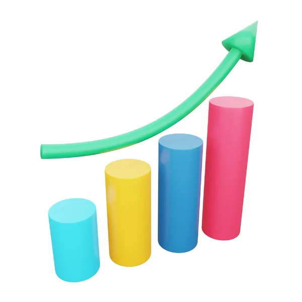 Analytics Growth Rendering Isometric Icon — Stock vektor