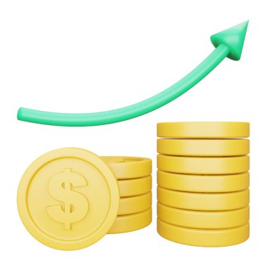 Dolar oranı 3D izometrik oluşturma simgesi büyüt.