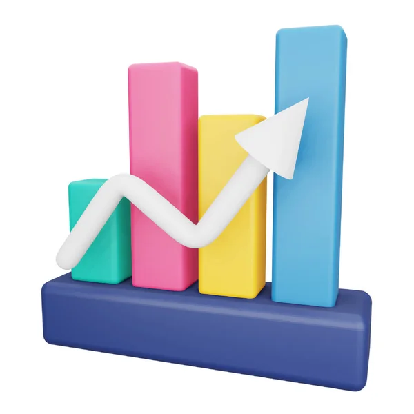 Analytics Graph Rendering Isometric Icon — Stock Vector