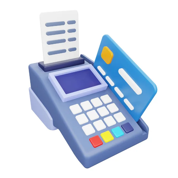 Creditcard Machine Rendering Isometrische Pictogram — Stockvector