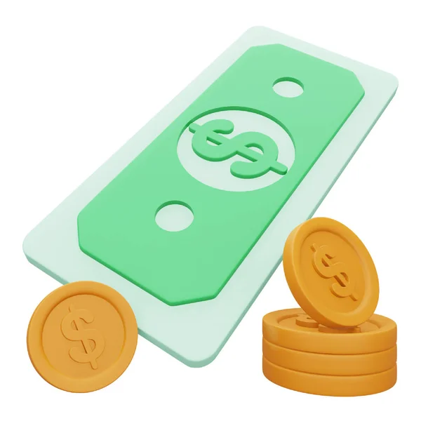 Money Cash Rendering Isometric Icon — Vector de stock