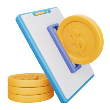 Çevrimiçi mobil ödeme 3d eşölçümleme simgesi.