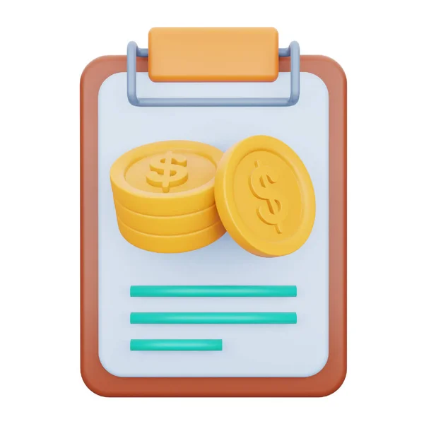 Payment Bill Rendering Isometric Icon — Vettoriale Stock
