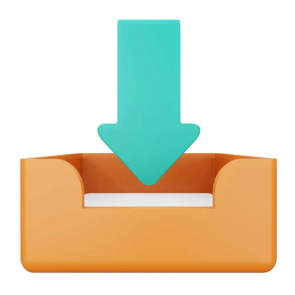Files Tray Rendering Isometric Icon — ストックベクタ
