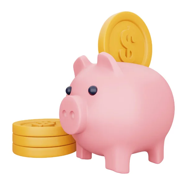 Piggy Bank Rendering Isometric Icon —  Vetores de Stock