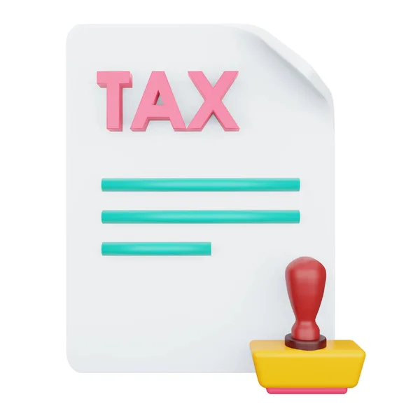 Tax Form Rendering Isometric Icon — Stock Vector