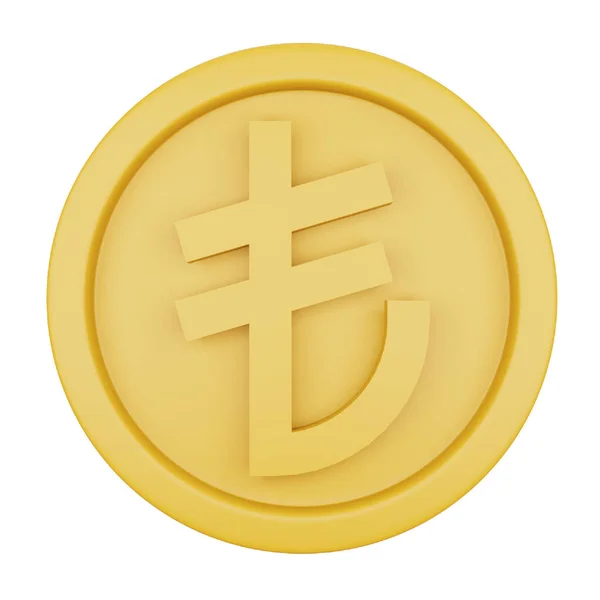 Lira Münze Rendering Isometrisches Symbol — Stockvektor