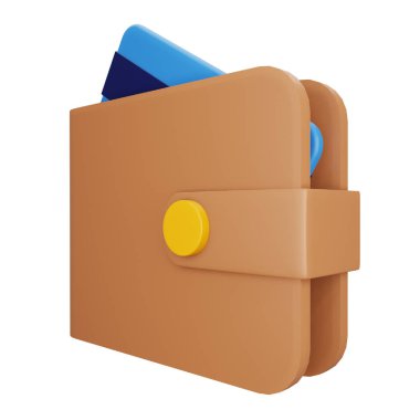 Cüzdan kartı 3d eşölçümleme simgesi.