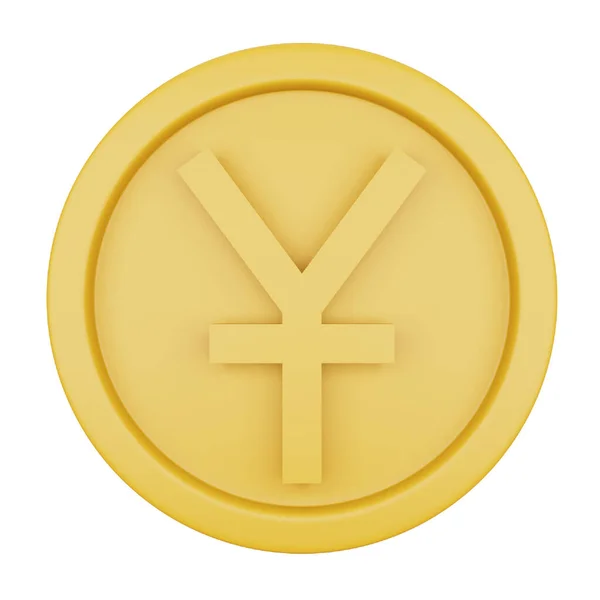 Yen Yuan Coin Rendering Isometric Icon — Vetor de Stock