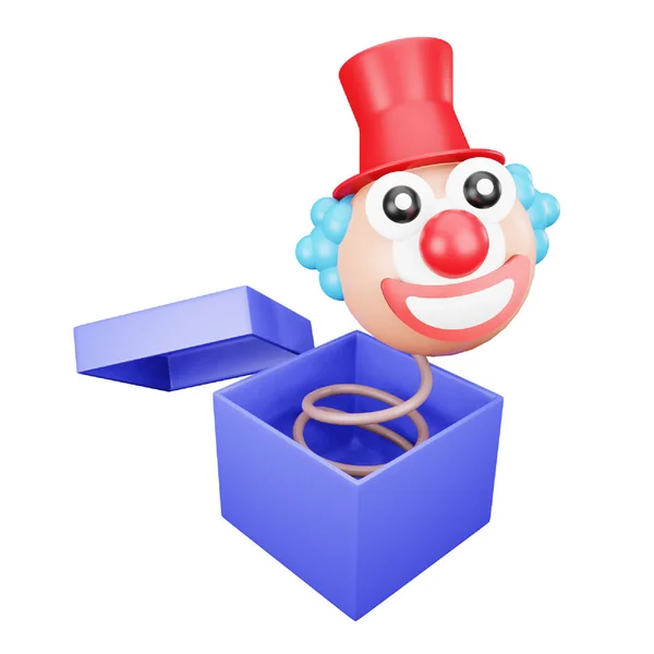 Clown Gift Rendering Isometric Icon — Stock vektor