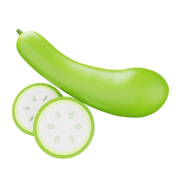 Bottle Gourd Rendering Isometric Icon — Vector de stock