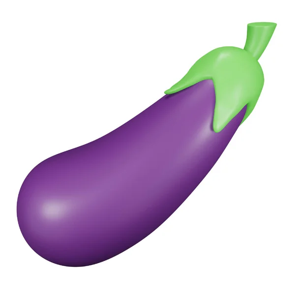 Ikon Isometrik Render Brinjal - Stok Vektor