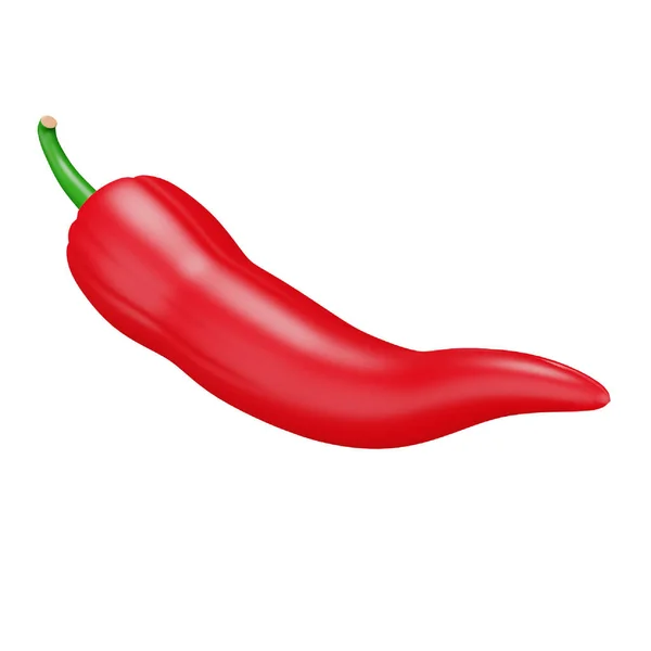 Chili Red Rendering Isometric Icon — 스톡 벡터