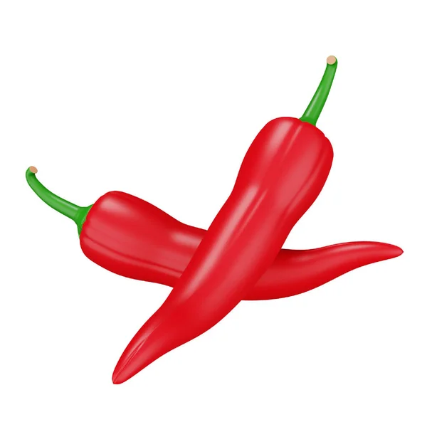 Chili Red Rendering Isometric Icon — Stockvektor