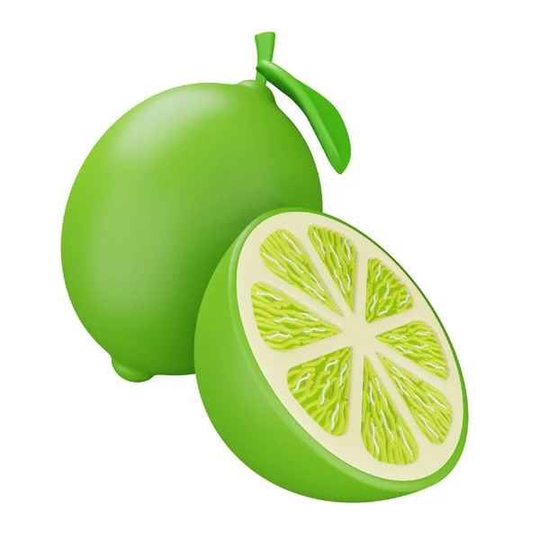 Lemon Green Rendering Isometric Icon — Vector de stock