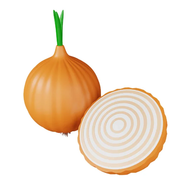 Onion Rendering Isometric Icon — Archivo Imágenes Vectoriales