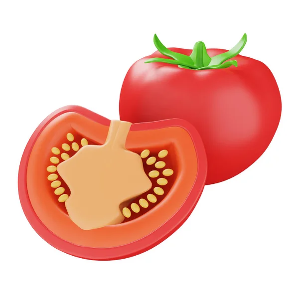 Ikon Isometrik Rendering Tomato - Stok Vektor