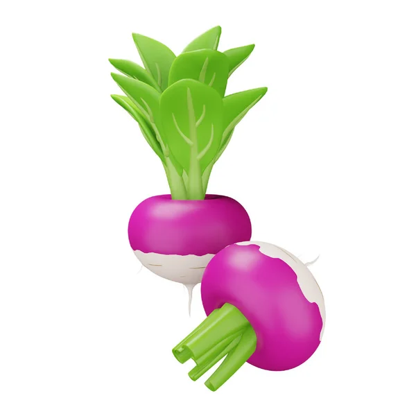 Turnip Rendering Isometric Icon — Stok Vektör