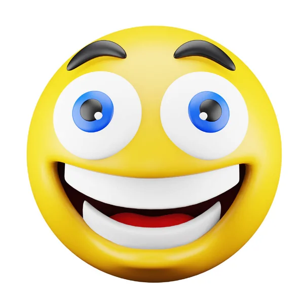 Laugh Emoji Face Rendering Isometric Icon — 图库矢量图片