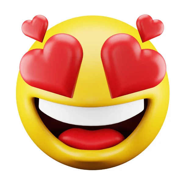 Love Emoji Face Rendering Isometric Icon —  Vetores de Stock