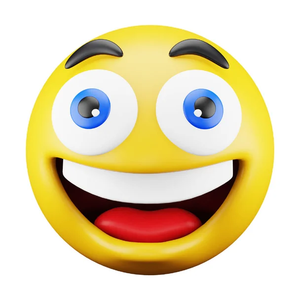Smiling Emoji Face Rendering Isometric Icon — ストックベクタ