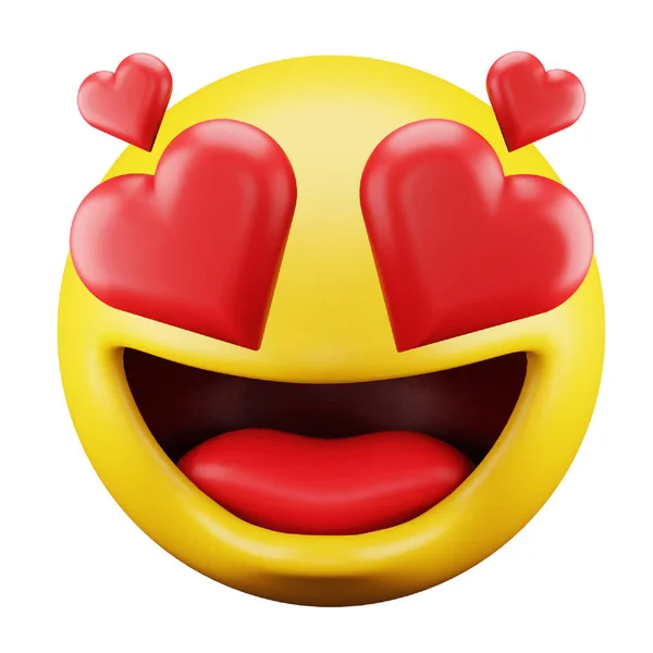 Love Emoji Face Rendering Isometric Icon —  Vetores de Stock