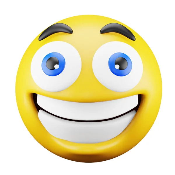 Smiling Emoji Face Rendering Isometric Icon — Διανυσματικό Αρχείο