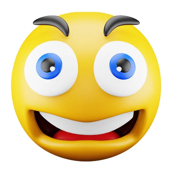 Shocked Emoji Face Rendering Isometric Icon — Διανυσματικό Αρχείο