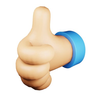 Like hand gesture emoji 3d rendering isometric icon.