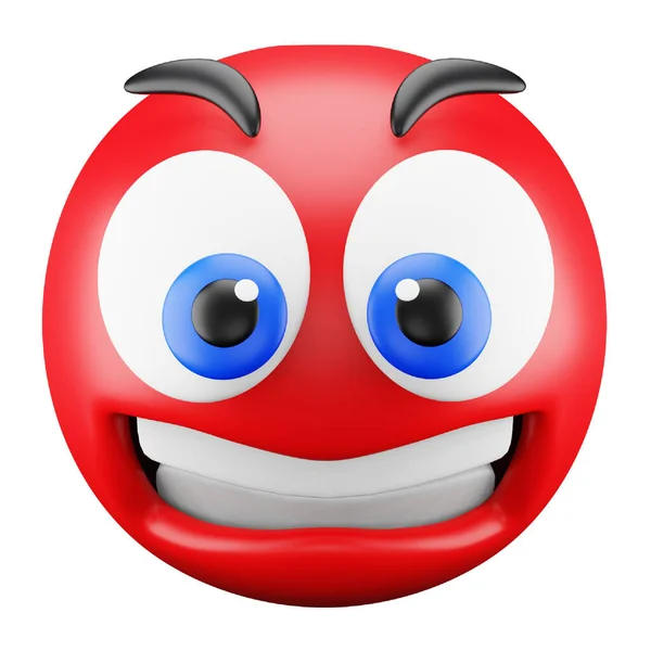 Devil Emoji Face Rendering Isometric Icon — ストックベクタ