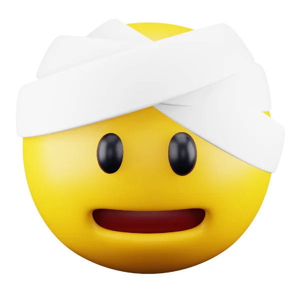 Headache Emoji Face Rendering Isometric Icon — Wektor stockowy