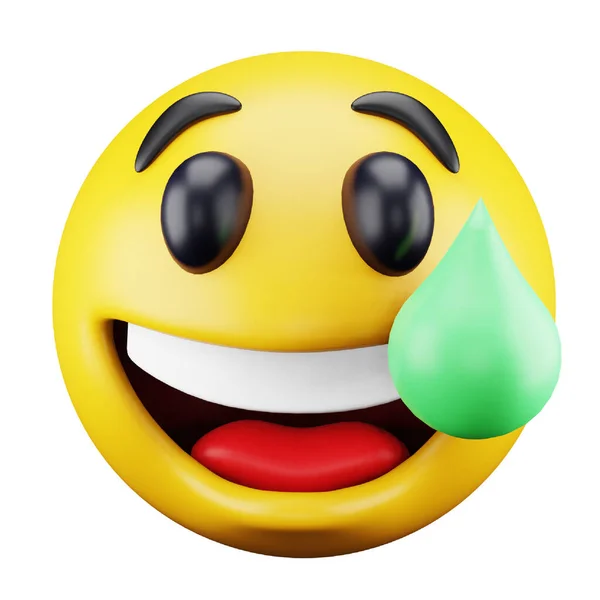 Awkward Emoji Face Rendering Isometric Icon — ストックベクタ