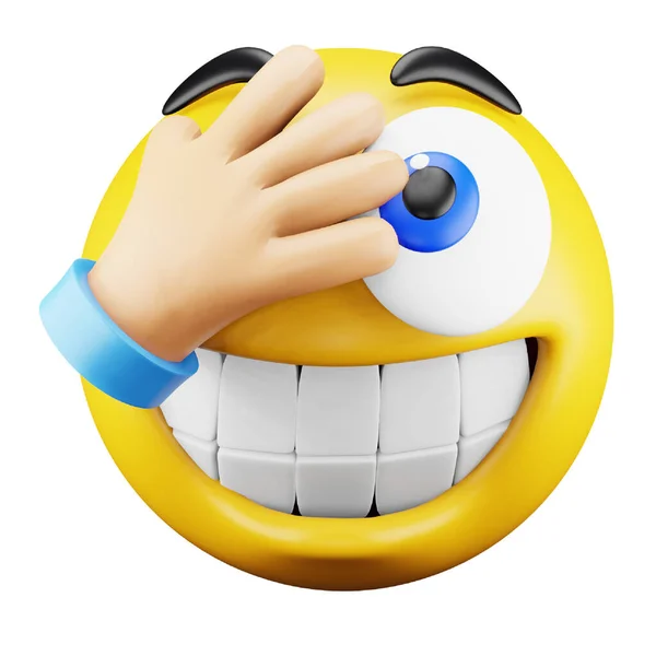 Disappointed Hand Emoji Face Rendering Isometric Icon — ストックベクタ