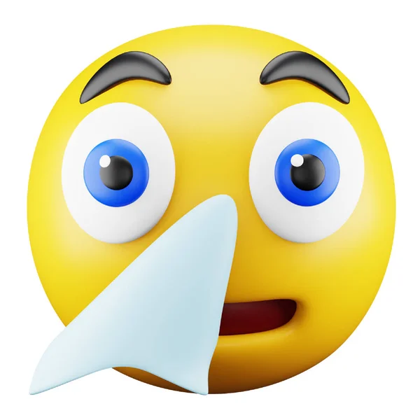 Sick Emoji Face Rendering Isometric Icon — ストックベクタ
