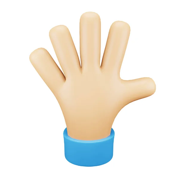 Five Fingers Hand Gesture Emoji Rendering Isometric Icon — Stock Vector