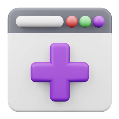 Online medical browser 3D rendering isometric icon.